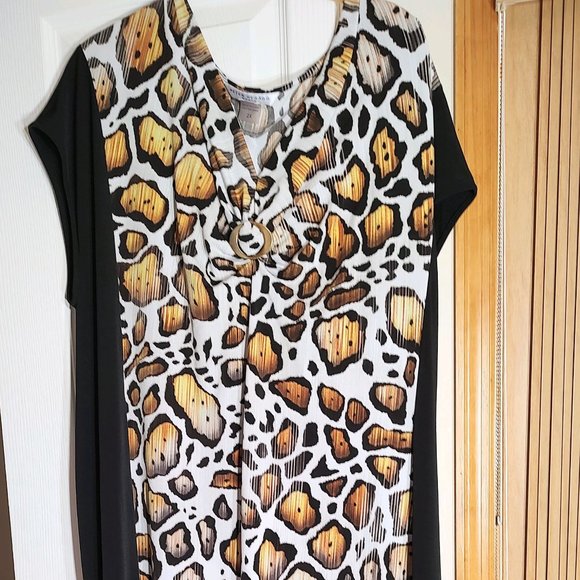Peter Nygard Cheetah Print Shift Dress Size 2X - Picture 1 of 9